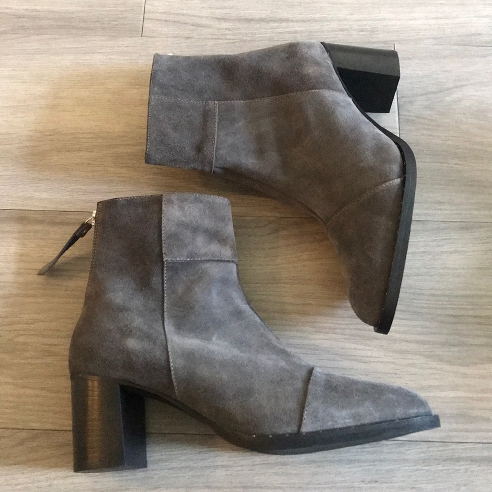 Grey suede bootie